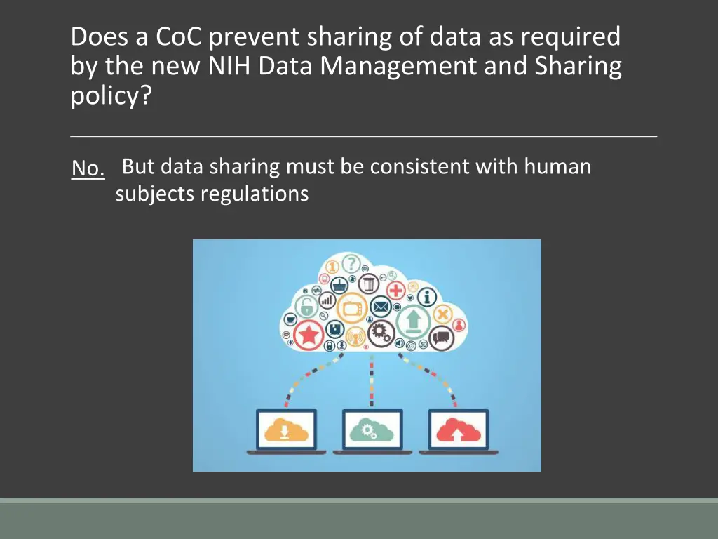 does a coc prevent sharing of data as required