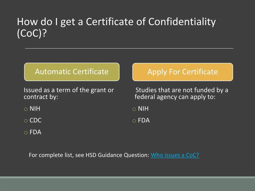 how do i get a certificate of confidentiality coc