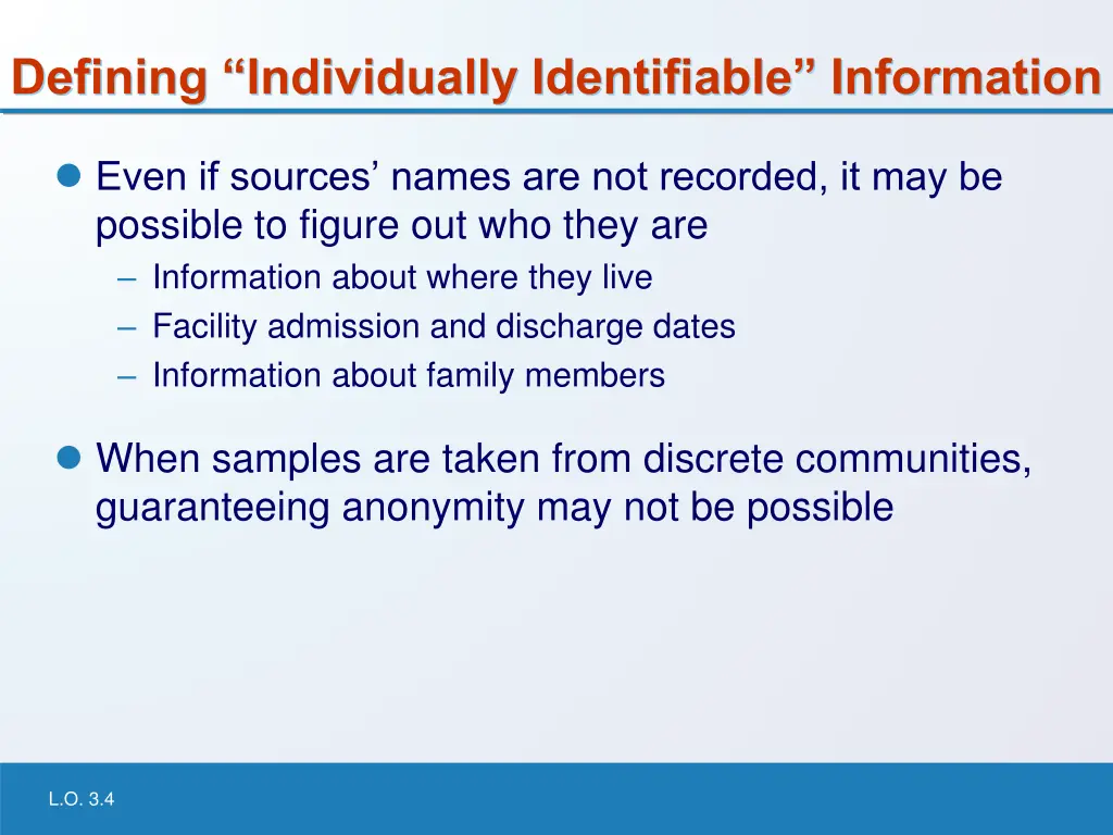 defining individually identifiable information
