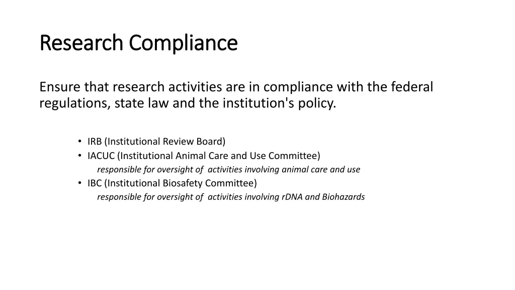 research compliance research compliance