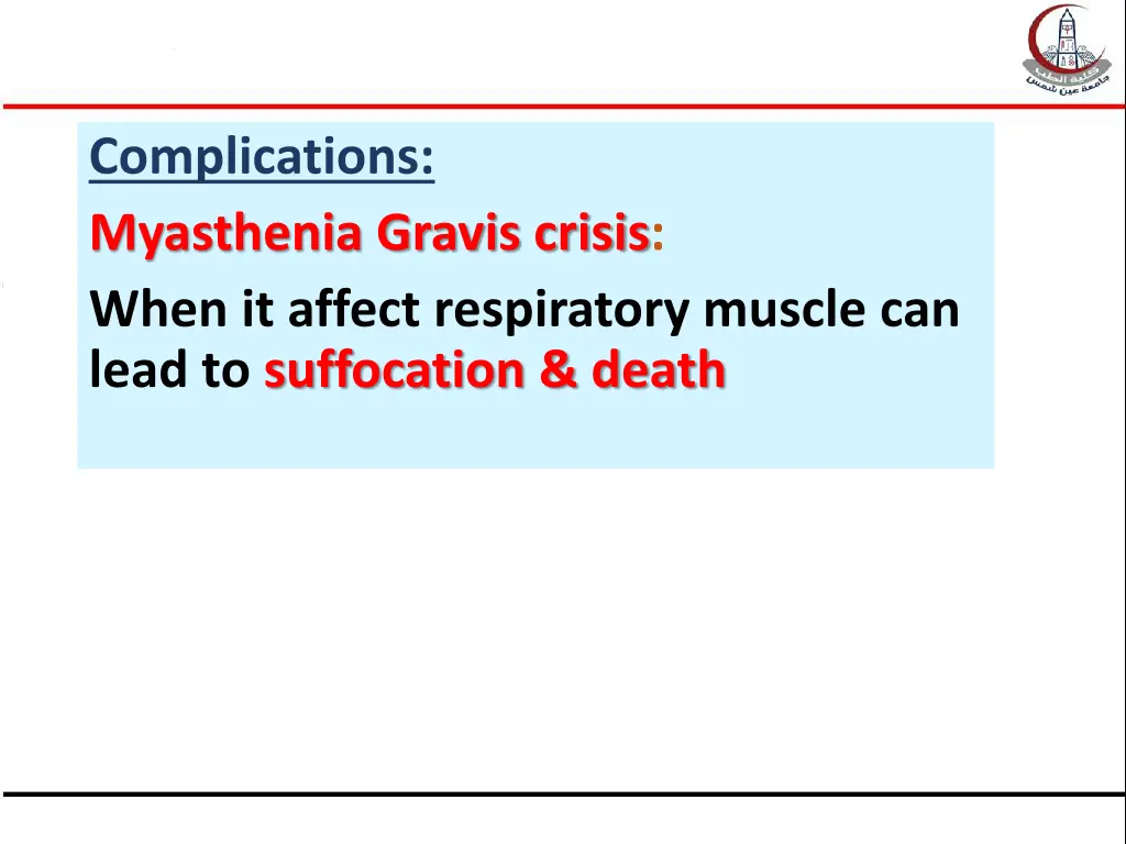 complications myasthenia gravis crisis when