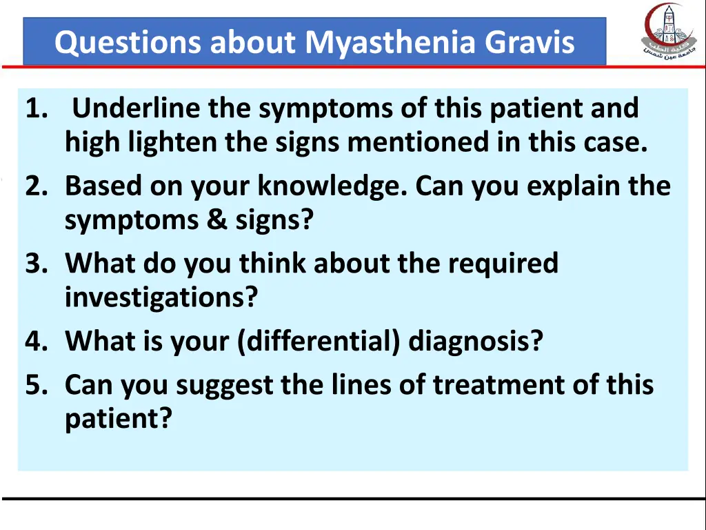 questions about myasthenia gravis