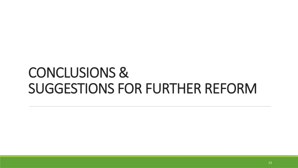 conclusions conclusions suggestions for further