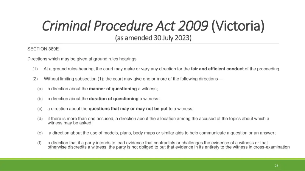criminal procedure act 2009 criminal procedure