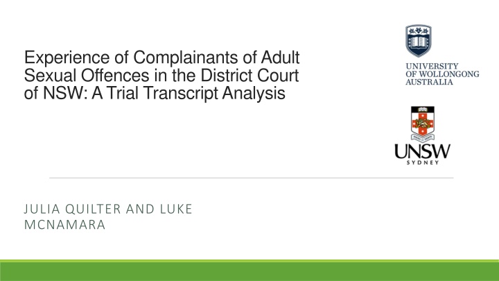 experience of complainants of adult sexual