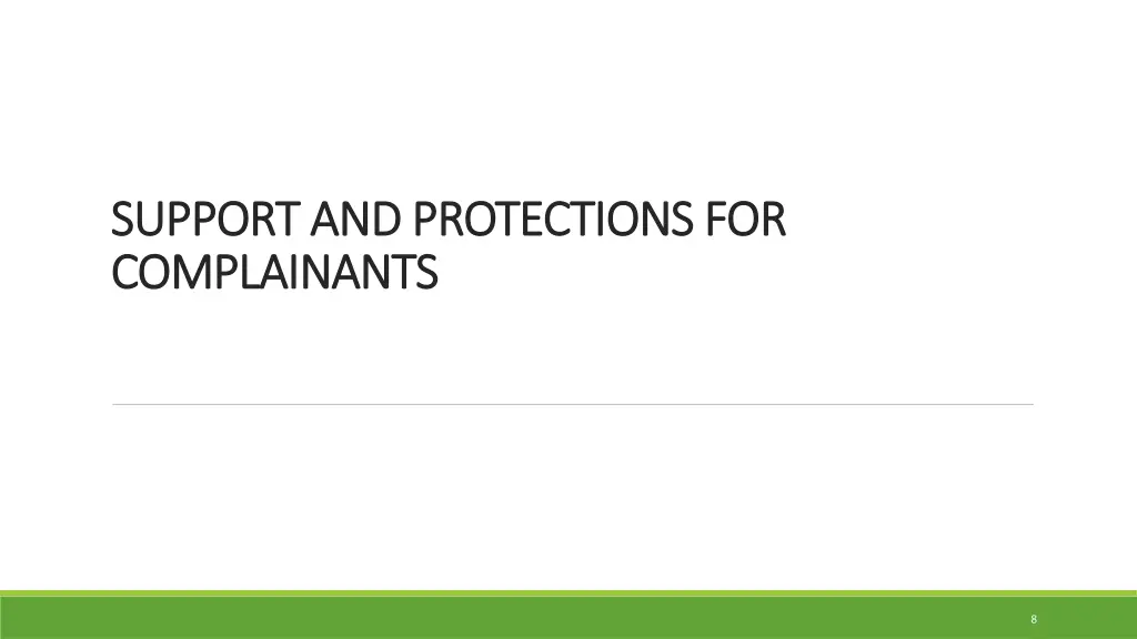 support and protections for support