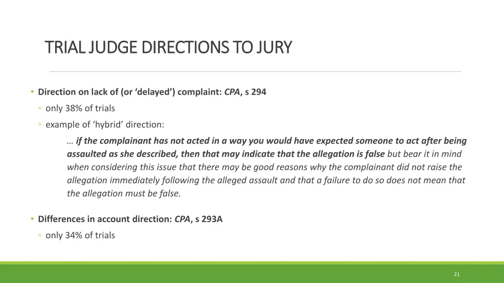 trial judge directions to jury trial judge
