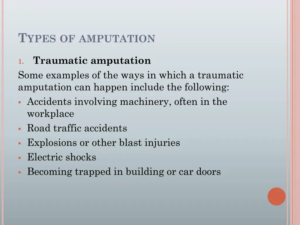 t ypes of amputation