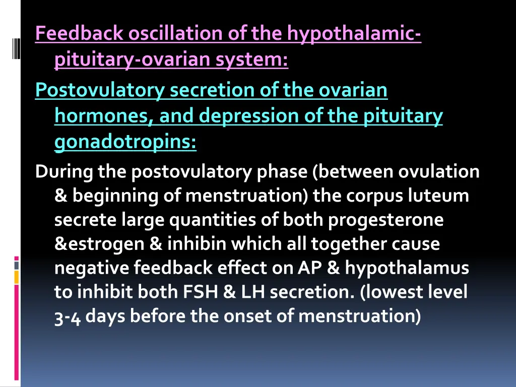 feedback oscillation of the hypothalamic