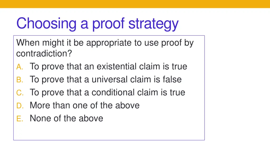 choosing a proof strategy 1