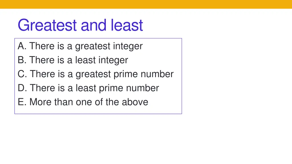 greatest and least