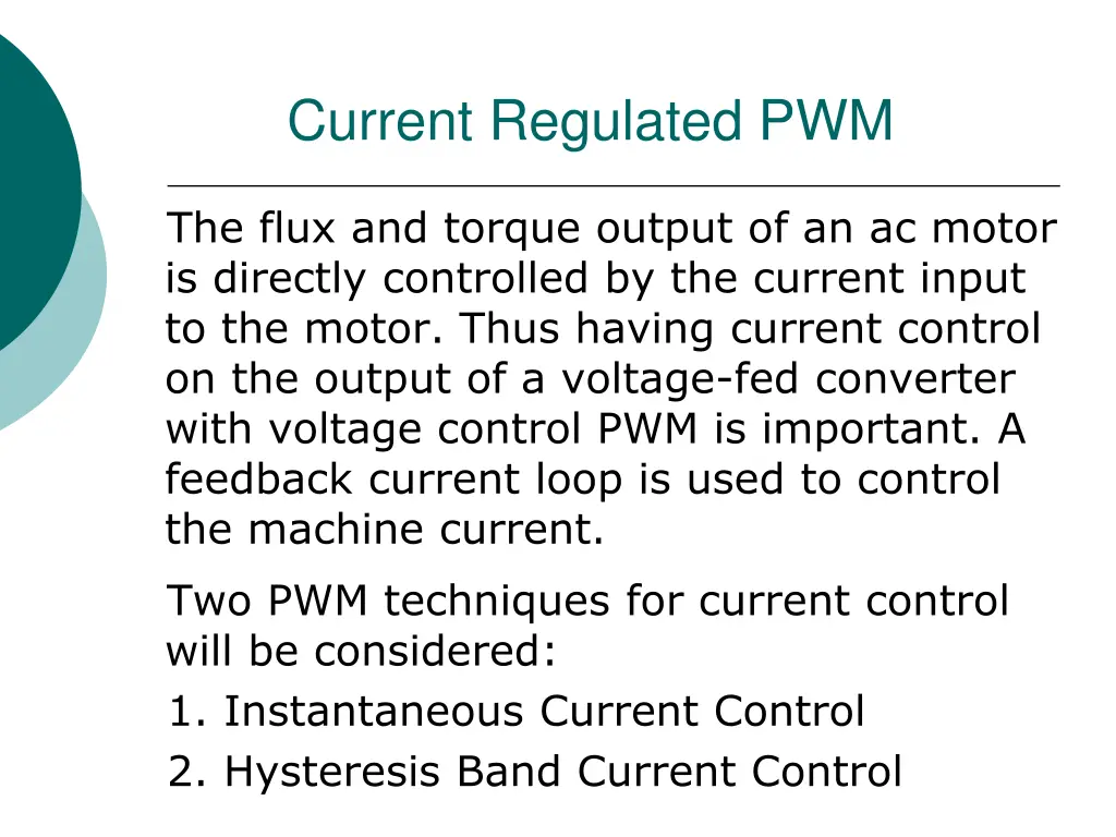 current regulated pwm