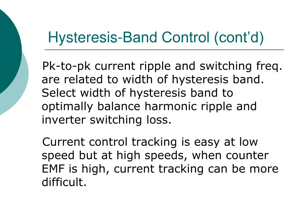 hysteresis band control cont d 2