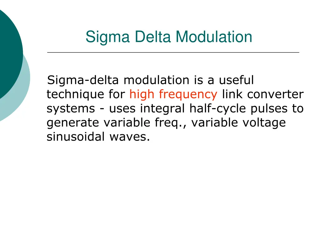 sigma delta modulation