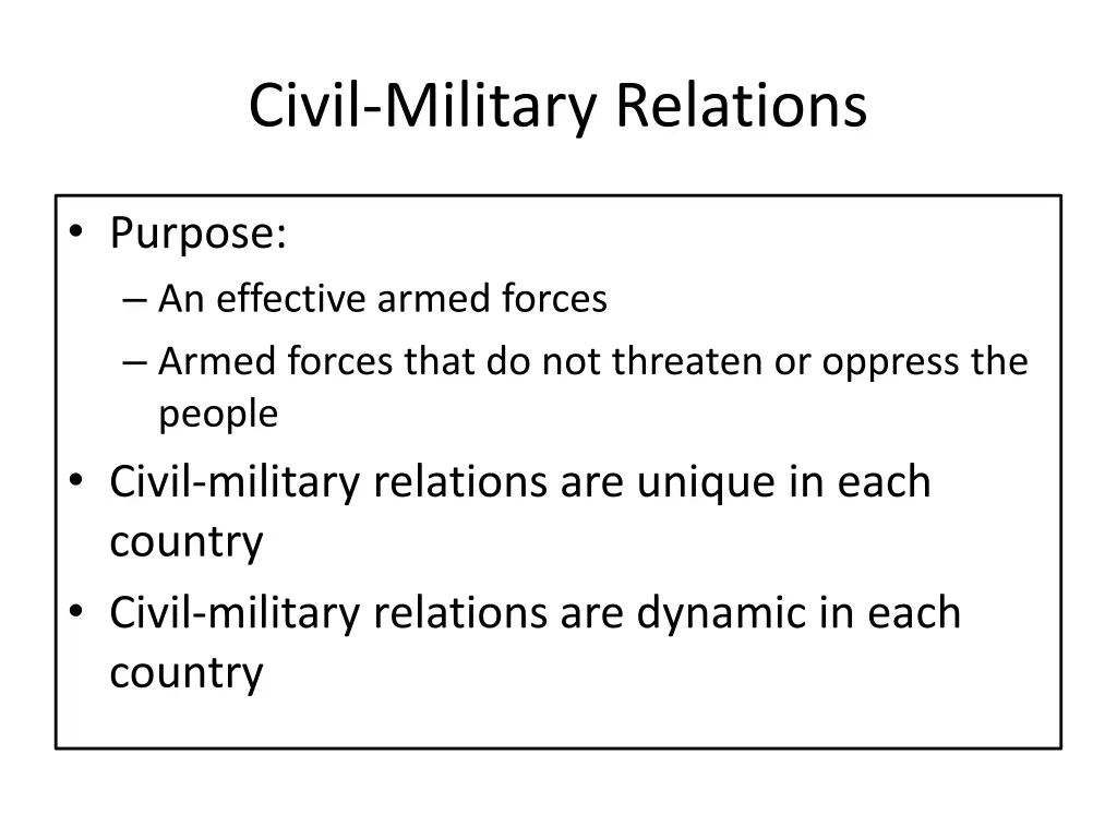 civil military relations