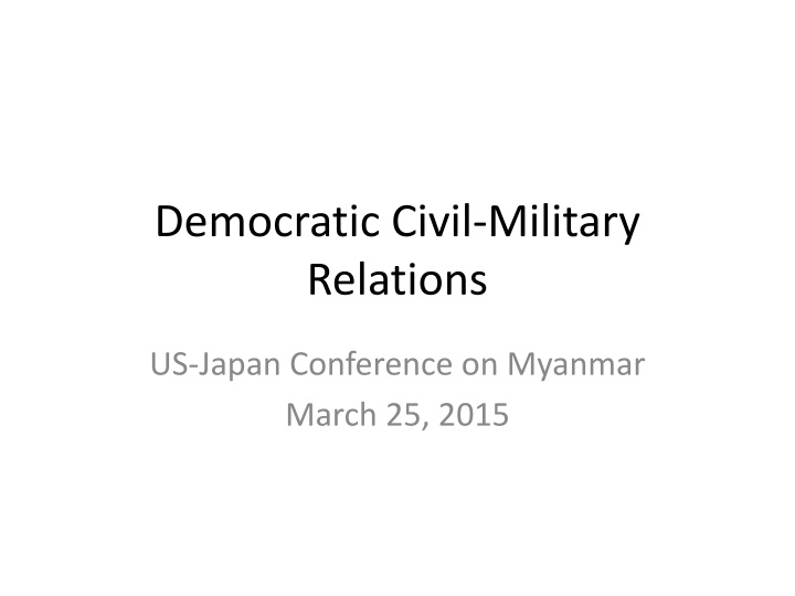 democratic civil military relations