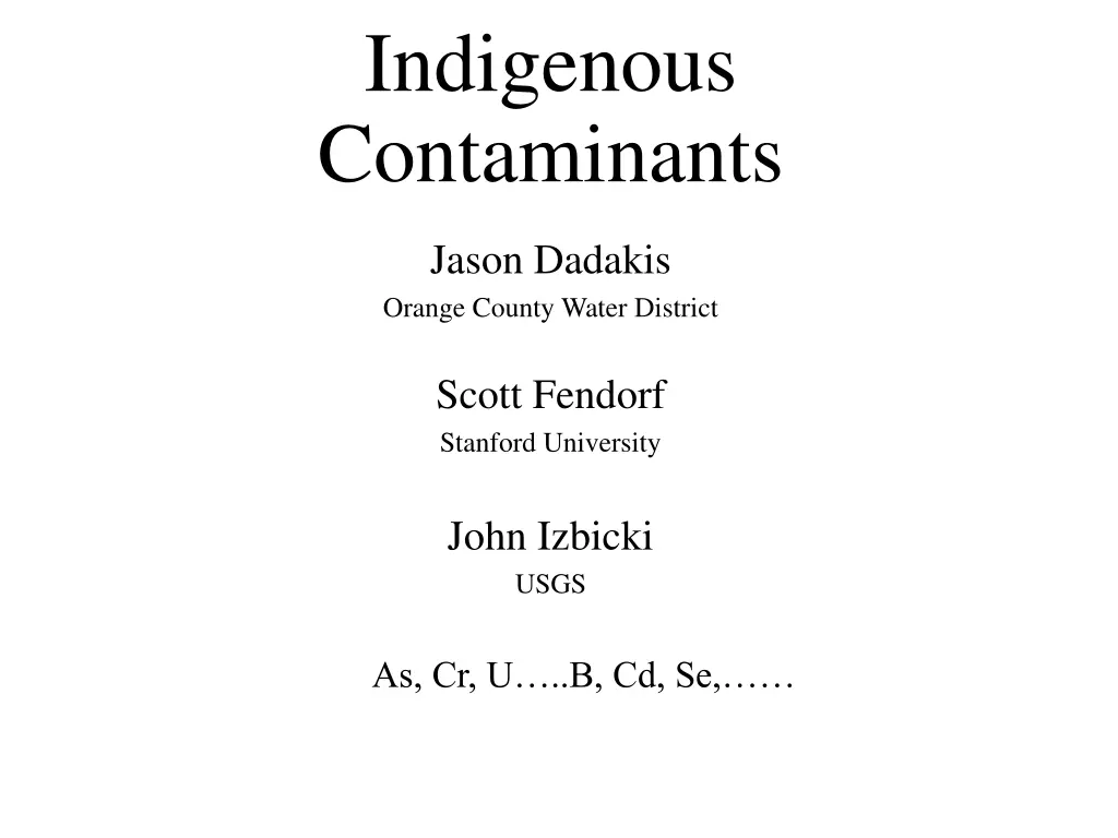 indigenous contaminants 1