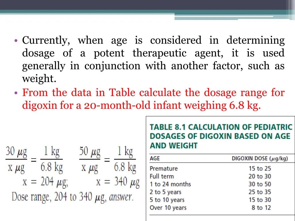 currently when age is considered in determining