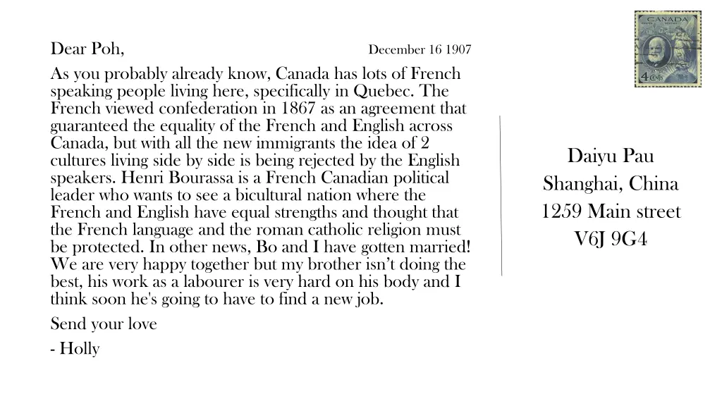 dear poh as you probably already know canada