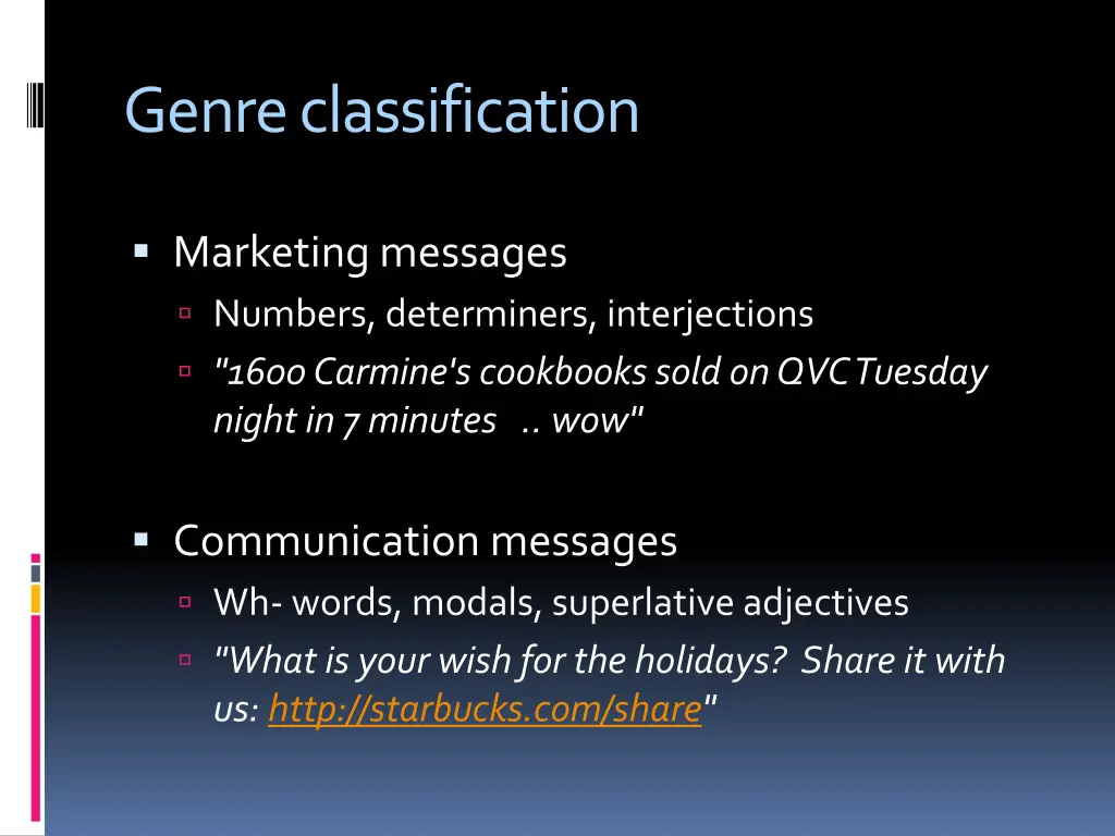genre classification 1