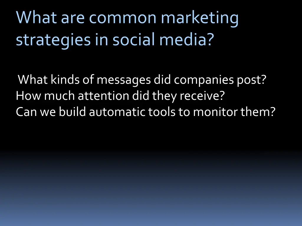 what are common marketing strategies in social