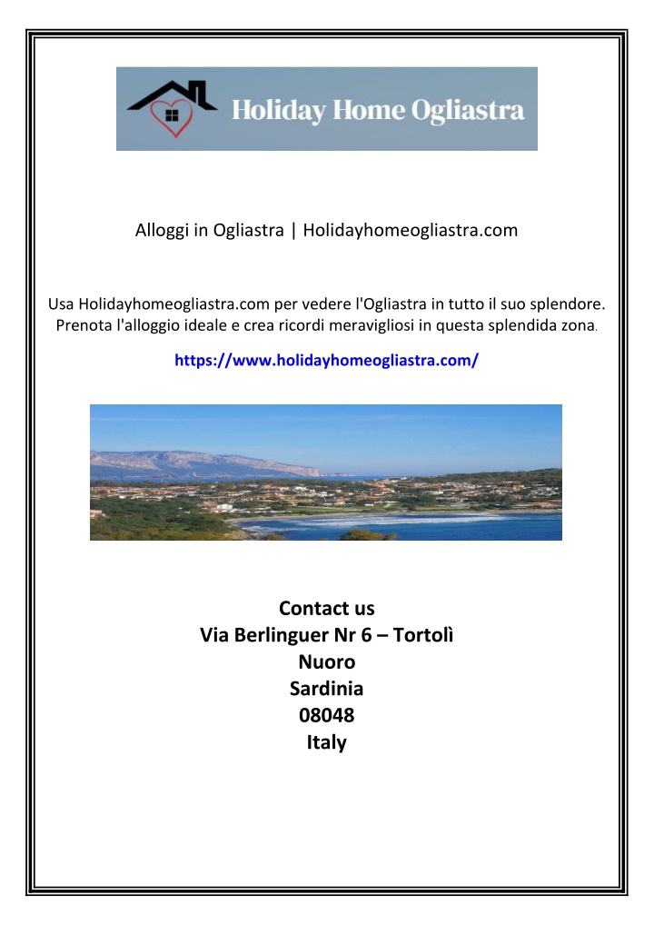 alloggi in ogliastra holidayhomeogliastra com