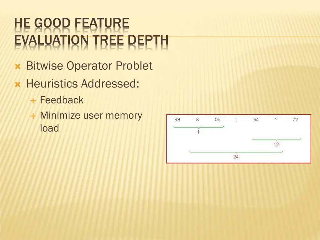 he good feature evaluation tree depth