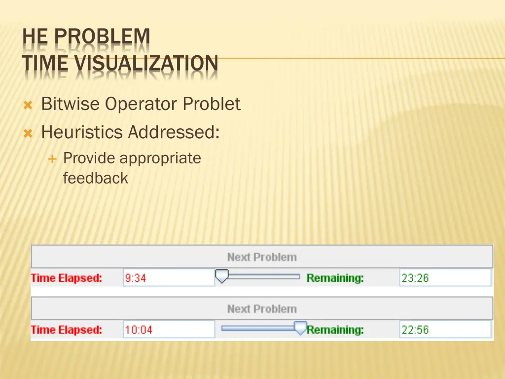 he problem time visualization