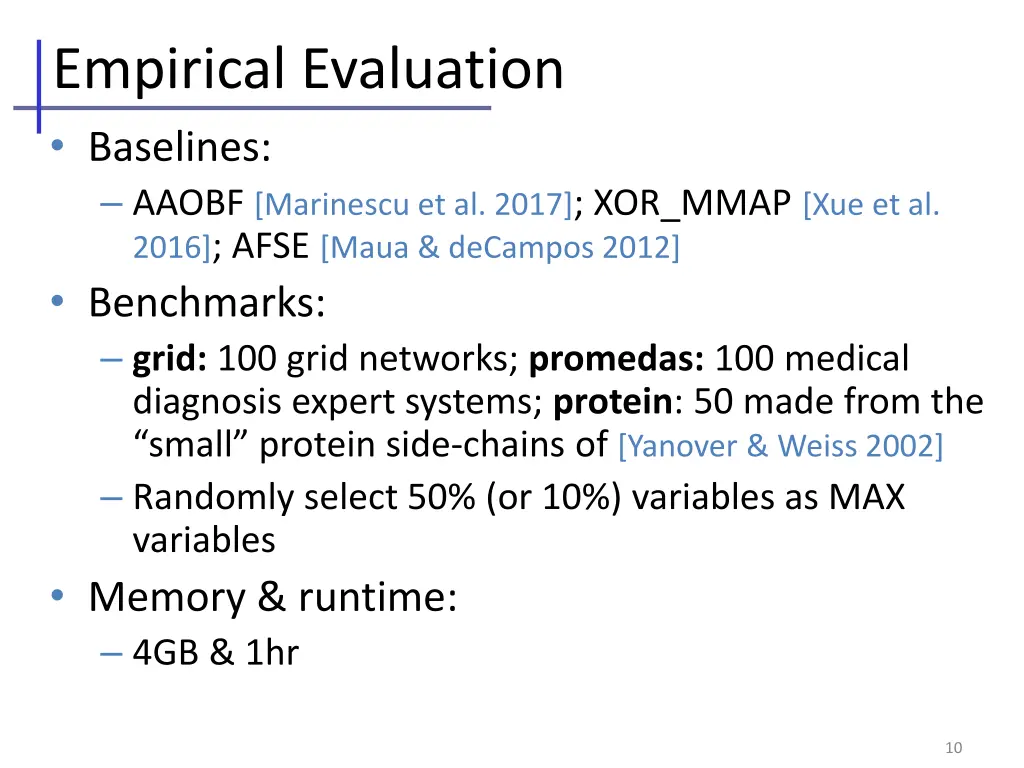 empirical evaluation baselines aaobf marinescu