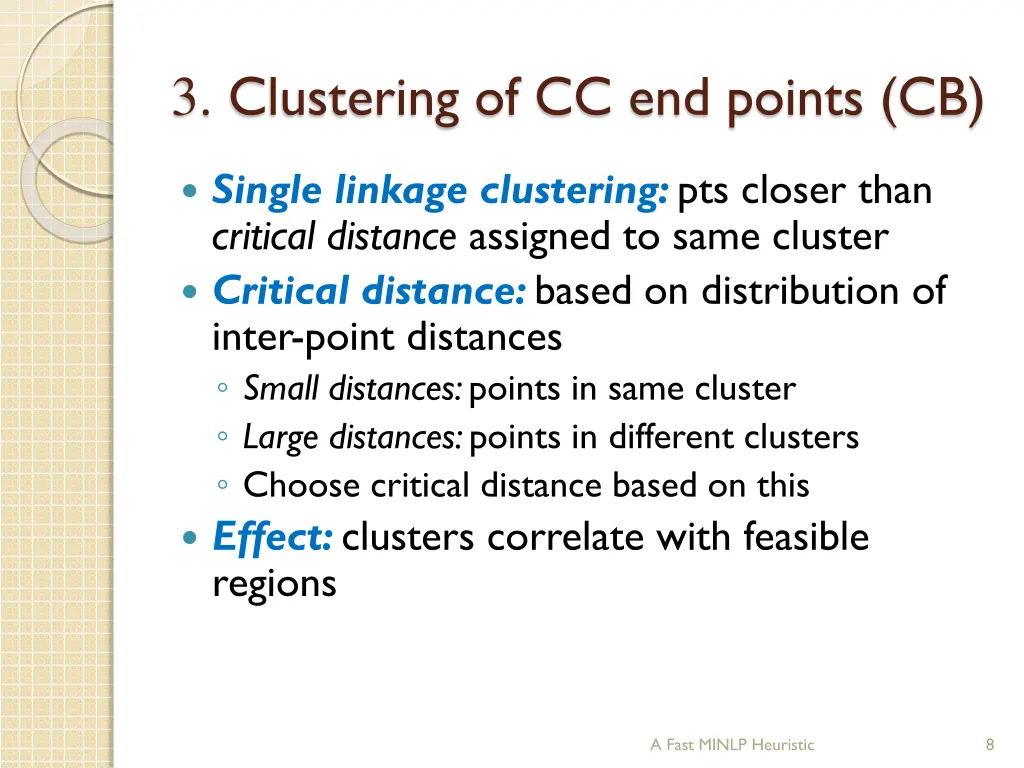 3 clustering of cc end points cb