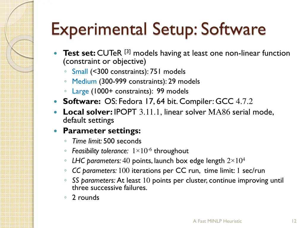 experimental setup software