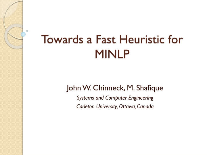 towards a fast heuristic for minlp