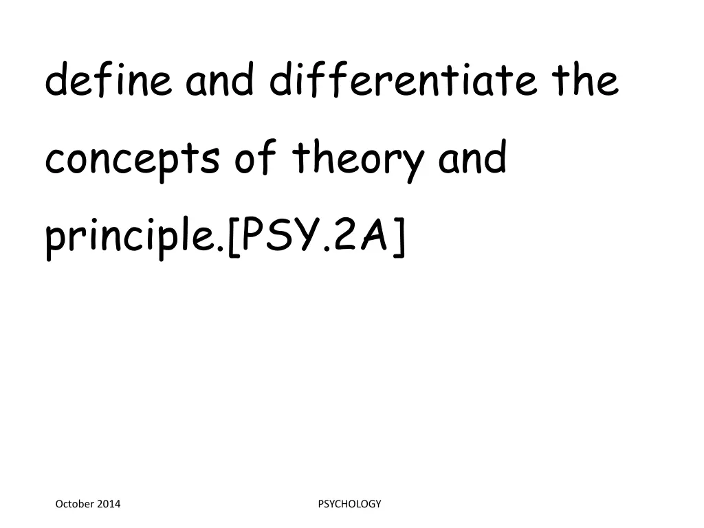 define and differentiate the concepts of theory