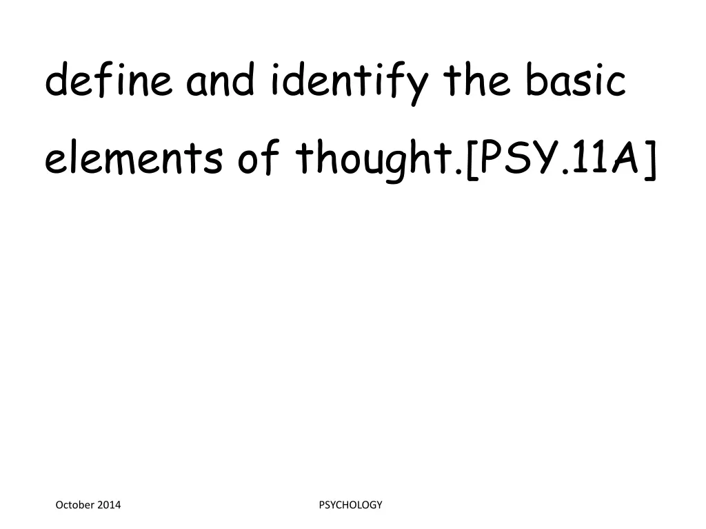 define and identify the basic elements of thought