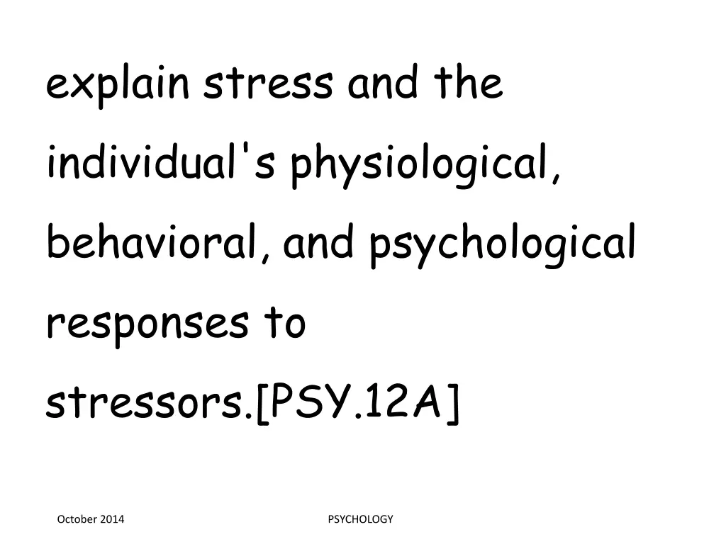 explain stress and the individual s physiological