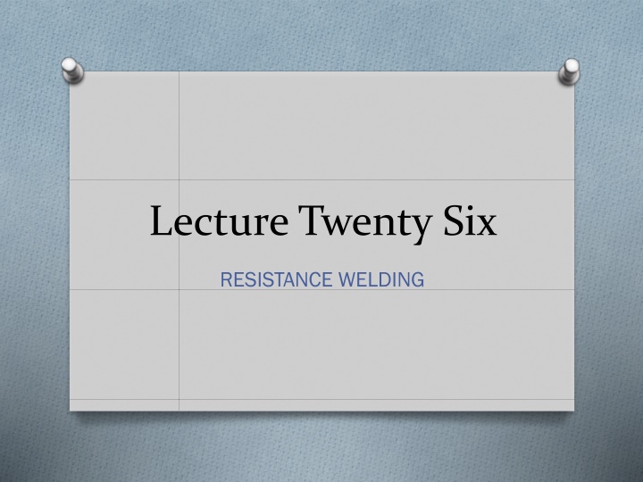 lecture twenty six
