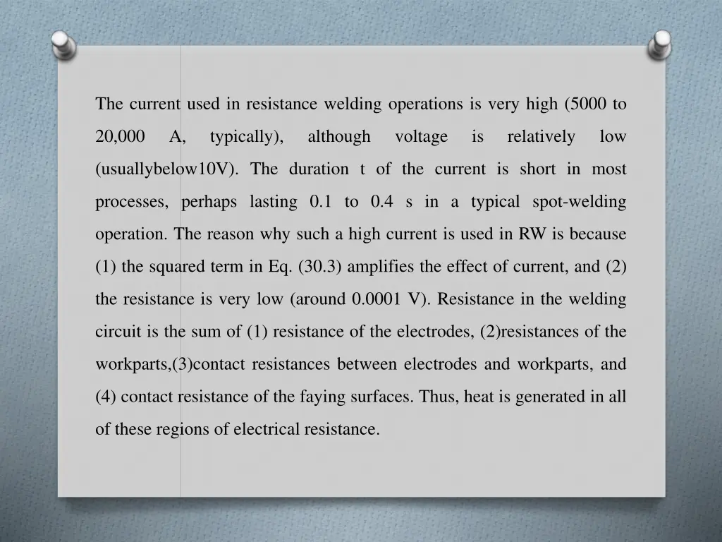 the current used in resistance welding operations