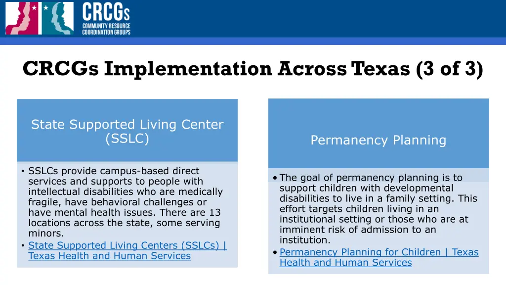 crcgs implementation across texas 3 of 3