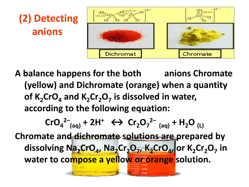 2 detecting anions