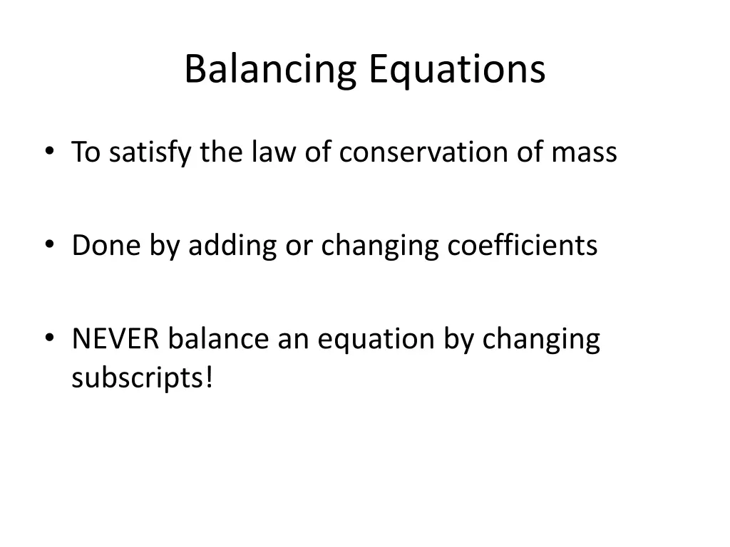 balancing equations