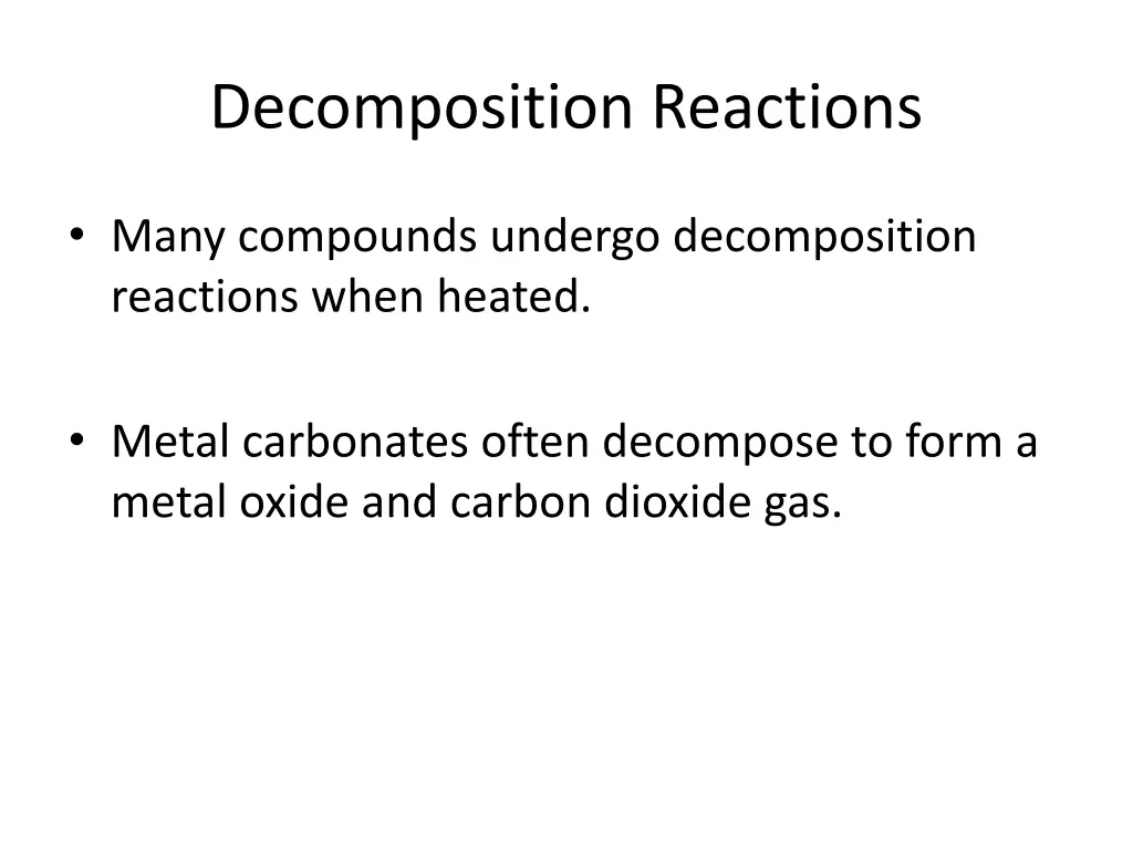 decomposition reactions