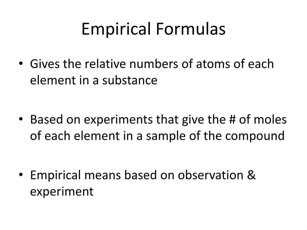 empirical formulas