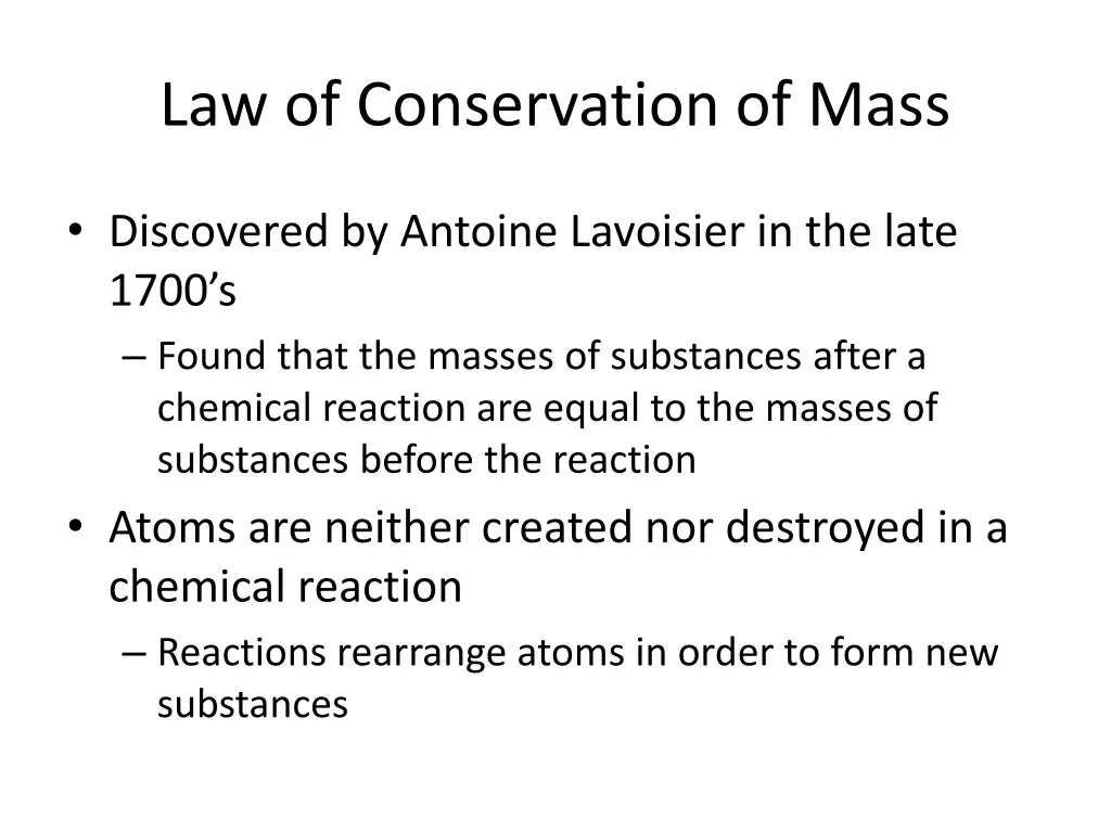 law of conservation of mass