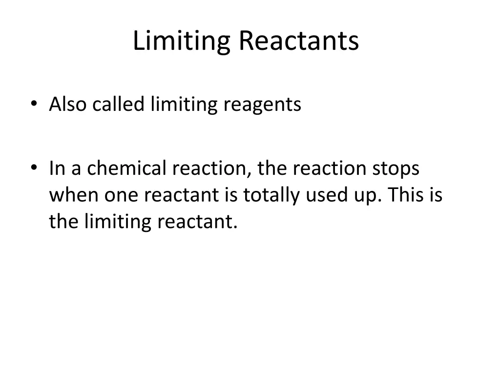 limiting reactants 1