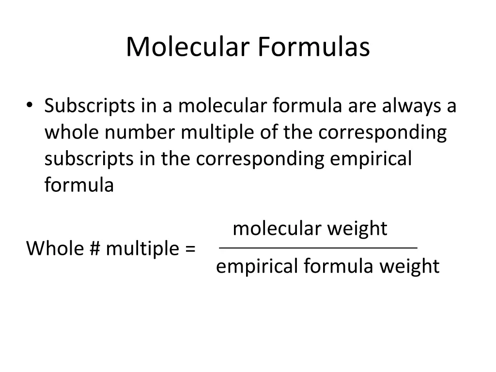 molecular formulas