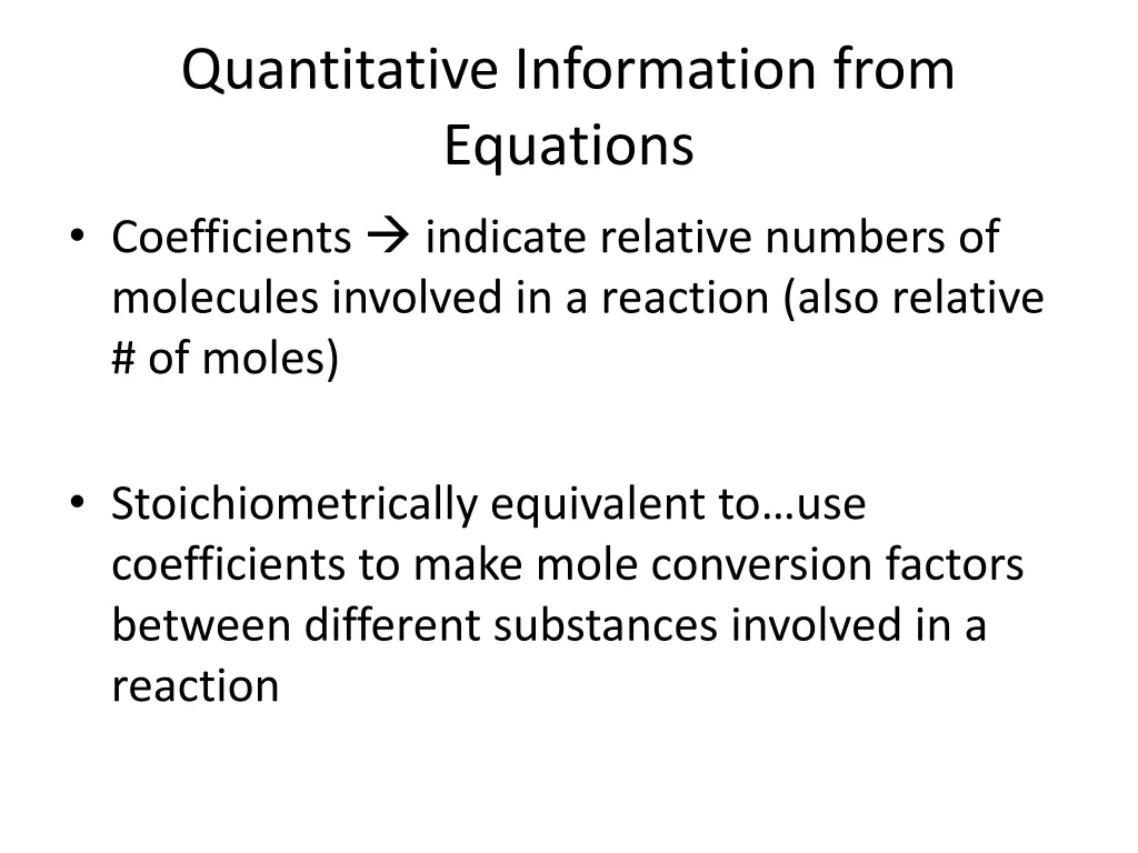 quantitative information from equations