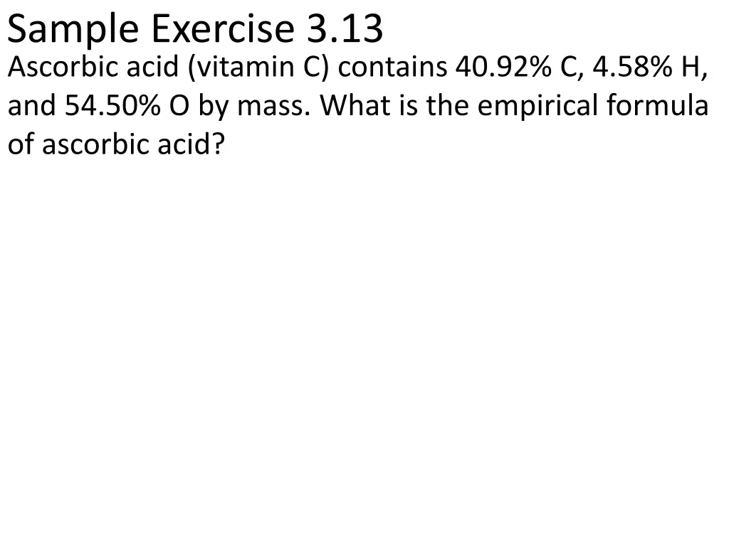 sample exercise 3 13 ascorbic acid vitamin