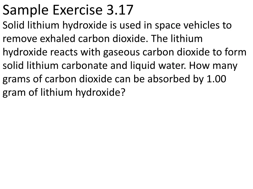 sample exercise 3 17 solid lithium hydroxide