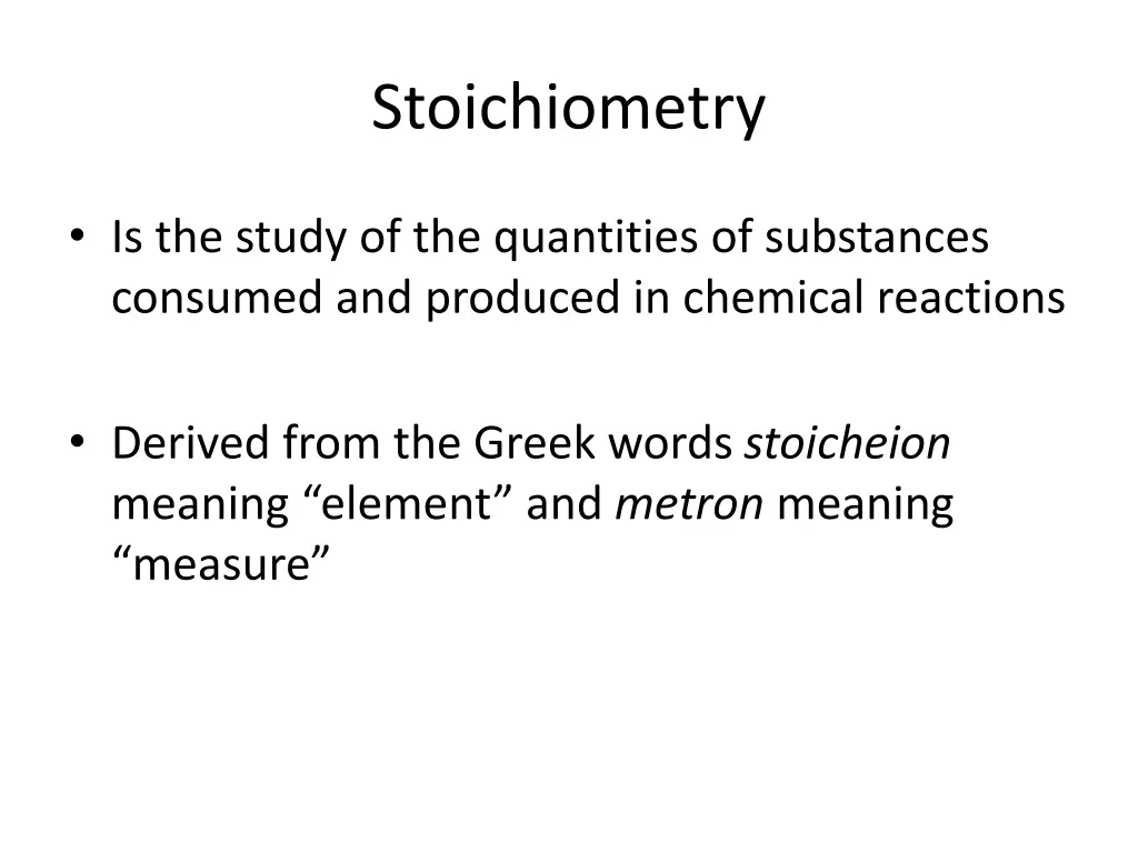 stoichiometry