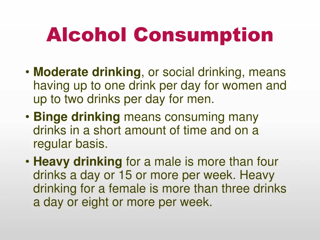 alcohol consumption